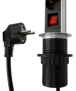 GloboStar® 79630 Χωνευτό Πτυσσόμενο Πολύμπριζο με 3 Πρίζες Ασφαλείας EU Σούκο AC 230V Max 3000W & 2 Εξόδους USB DC 5V Max 3A 18W & Ενσωματωμένο Διακόπτη Οn/Off