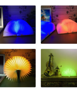 GloboStar® 79636 Vintage Ξύλινο Επιτραπέζιο Διακοσμητικό Φωτιστικό XL Βιβλίο LED SMD 4W 350lm DC 5V 2000mAh Επαναφορτιζόμενο με Καλώδιο Τροφοδοσίας USB RGB 21.5 x 16.5 x 2.2cm