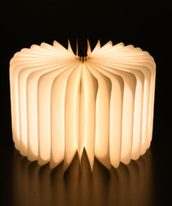 GloboStar® 79636 Vintage Ξύλινο Επιτραπέζιο Διακοσμητικό Φωτιστικό XL Βιβλίο LED SMD 4W 350lm DC 5V 2000mAh Επαναφορτιζόμενο με Καλώδιο Τροφοδοσίας USB RGB 21.5 x 16.5 x 2.2cm