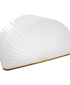 GloboStar® 79636 Vintage Ξύλινο Επιτραπέζιο Διακοσμητικό Φωτιστικό XL Βιβλίο LED SMD 4W 350lm DC 5V 2000mAh Επαναφορτιζόμενο με Καλώδιο Τροφοδοσίας USB RGB 21.5 x 16.5 x 2.2cm