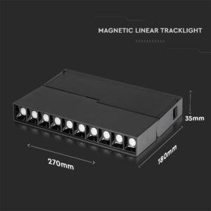 LED Μαγνητικό Φωτιστικό Ράγας 20W V-TAC Μαύρο CRI 90 24V 30° Φυσικό 4000K – 7965