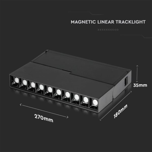 LED Μαγνητικό Φωτιστικό Ράγας 20W V-TAC Μαύρο CRI 90 24V 30° Φυσικό 4000K – 7965