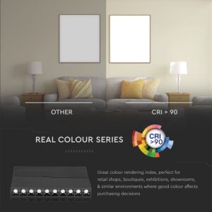 LED Μαγνητικό Φωτιστικό Ράγας 20W V-TAC Μαύρο CRI 90 24V 30° Φυσικό 4000K – 7965