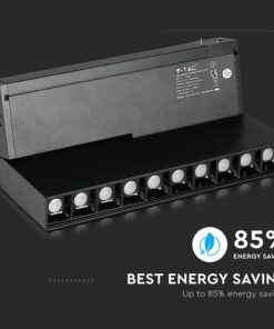 LED Μαγνητικό Φωτιστικό Ράγας 20W V-TAC Μαύρο CRI 90 24V 30° Φυσικό 4000K – 7965