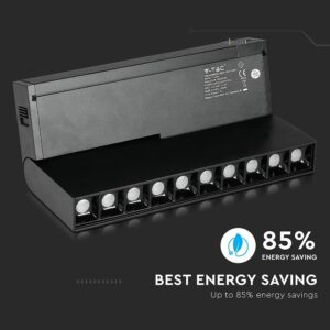 LED Μαγνητικό Φωτιστικό Ράγας 20W V-TAC Μαύρο CRI 90 24V 30° Φυσικό 4000K – 7965