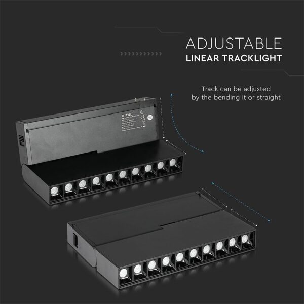 LED Μαγνητικό Φωτιστικό Ράγας 20W V-TAC Μαύρο CRI 90 24V 30° Φυσικό 4000K – 7965