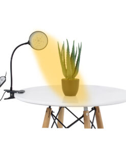 GloboStar® 79649 Grow Light Hydro Spectrum LED Φωτιστικό Ανάπτυξης Υδροπονικών Φυτών Γλάστρας με 1 Κινούμενη Κεφαλή & Βάση Clip SMD 2835 5W 160° DC 5V IP20 με Dimmer & Timer Εσωτερικού Χώρου για Κάλυψη Επιφάνειας 0.6m x 0.6m Πλήρους Φάσματος Φωτισμού