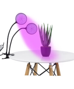 GloboStar® 79650 Grow Light Full Spectrum LED Φωτιστικό Ανάπτυξης Φυτών Γλάστρας με 2 Κινούμενες Κεφαλές & Βάση Clip SMD 2835 10W 160° DC 5V IP20 με Dimmer & Timer Εσωτερικού Χώρου για Κάλυψη Επιφάνειας 0.6m x 0.6m Πλήρους Φάσματος Φωτισμού