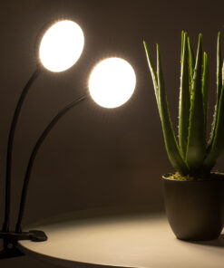 GloboStar® 79651 Grow Light Hydro Spectrum LED Φωτιστικό Ανάπτυξης Υδροπονικών Φυτών Γλάστρας με 2 Κινούμενες Κεφαλές & Βάση Clip SMD 2835 10W 160° DC 5V IP20 με Dimmer & Timer Εσωτερικού Χώρου για Κάλυψη Επιφάνειας 0.6m x 0.6m Πλήρους Φάσματος Φωτισμού