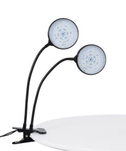 GloboStar® 79651 Grow Light Hydro Spectrum LED Φωτιστικό Ανάπτυξης Υδροπονικών Φυτών Γλάστρας με 2 Κινούμενες Κεφαλές & Βάση Clip SMD 2835 10W 160° DC 5V IP20 με Dimmer & Timer Εσωτερικού Χώρου για Κάλυψη Επιφάνειας 0.6m x 0.6m Πλήρους Φάσματος Φωτισμού