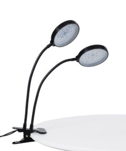 GloboStar® 79651 Grow Light Hydro Spectrum LED Φωτιστικό Ανάπτυξης Υδροπονικών Φυτών Γλάστρας με 2 Κινούμενες Κεφαλές & Βάση Clip SMD 2835 10W 160° DC 5V IP20 με Dimmer & Timer Εσωτερικού Χώρου για Κάλυψη Επιφάνειας 0.6m x 0.6m Πλήρους Φάσματος Φωτισμού