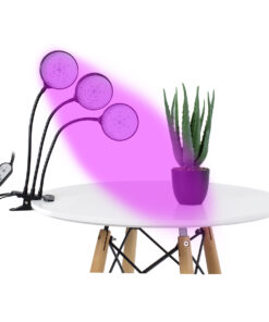 GloboStar® 79652 Grow Light Full Spectrum LED Φωτιστικό Ανάπτυξης Φυτών Γλάστρας με 3 Κινούμενες Κεφαλές & Βάση Clip SMD 2835 15W 160° DC 5V IP20 με Dimmer & Timer Εσωτερικού Χώρου για Κάλυψη Επιφάνειας 1m x 1m Πλήρους Φάσματος Φωτισμού