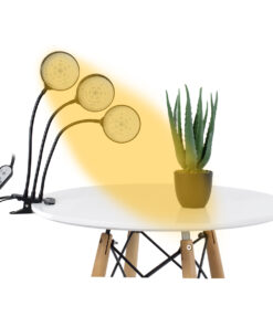GloboStar® 79653 Grow Light Hydro Spectrum LED Φωτιστικό Ανάπτυξης Υδροπονικών Φυτών Γλάστρας με 3 Κινούμενες Κεφαλές & Βάση Clip SMD 2835 15W 160° DC 5V IP20 με Dimmer & Timer Εσωτερικού Χώρου για Κάλυψη Επιφάνειας 1m x 1m Πλήρους Φάσματος Φωτισμού