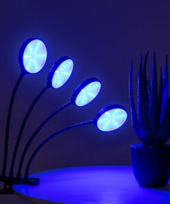 GloboStar® 79654 Grow Light Full Spectrum LED Φωτιστικό Ανάπτυξης Φυτών Γλάστρας με 4 Κινούμενες Κεφαλές & Βάση Clip SMD 2835 20W 160° DC 5V IP20 με Dimmer & Timer Εσωτερικού Χώρου για Κάλυψη Επιφάνειας 1m x 1m Πλήρους Φάσματος Φωτισμού