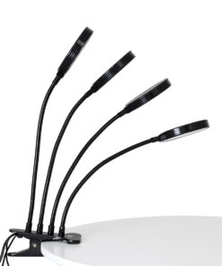 GloboStar® 79654 Grow Light Full Spectrum LED Φωτιστικό Ανάπτυξης Φυτών Γλάστρας με 4 Κινούμενες Κεφαλές & Βάση Clip SMD 2835 20W 160° DC 5V IP20 με Dimmer & Timer Εσωτερικού Χώρου για Κάλυψη Επιφάνειας 1m x 1m Πλήρους Φάσματος Φωτισμού