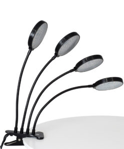 GloboStar® 79655 Grow Light Hydro Spectrum LED Φωτιστικό Ανάπτυξης Υδροπονικών Φυτών Γλάστρας με 4 Κινούμενες Κεφαλές & Βάση Clip SMD 2835 20W 160° DC 5V IP20 με Dimmer & Timer Εσωτερικού Χώρου για Κάλυψη Επιφάνειας 1m x 1m Πλήρους Φάσματος Φωτισμού