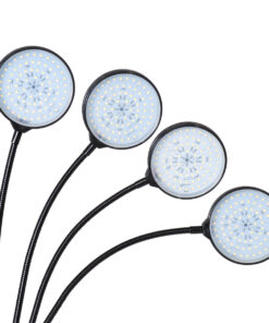 GloboStar® 79655 Grow Light Hydro Spectrum LED Φωτιστικό Ανάπτυξης Υδροπονικών Φυτών Γλάστρας με 4 Κινούμενες Κεφαλές & Βάση Clip SMD 2835 20W 160° DC 5V IP20 με Dimmer & Timer Εσωτερικού Χώρου για Κάλυψη Επιφάνειας 1m x 1m Πλήρους Φάσματος Φωτισμού