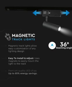 LED Μαγνητικό Φωτιστικό Ράγας 15W V-TAC Μαύρο CRI 90 24V 36° Θερμό 3000K – 7966