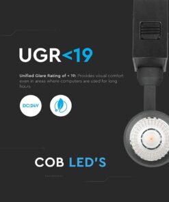 LED Μαγνητικό Φωτιστικό Ράγας 15W V-TAC Μαύρο CRI 90 24V 36° Θερμό 3000K – 7966