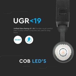 LED Μαγνητικό Φωτιστικό Ράγας 15W V-TAC Μαύρο CRI 90 24V 36° Θερμό 3000K – 7966