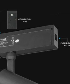 LED Μαγνητικό Φωτιστικό Ράγας 15W V-TAC Μαύρο CRI 90 24V 36° Θερμό 3000K – 7966