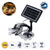 GloboStar® 79665 Διακοσμητική Γιρλάντα 8 Μέτρων με Controller 4 Προγραμμάτων Φωτισμού 15 LED 3W με Ενσωματωμένη Μπαταρία 600mAh – Φωτοβολταϊκό Πάνελ – Αισθητήρα Ημέρας-Νύχτας – Βάση Κήπου & Μαύρο Καλώδιο Αδιάβροχη IP44 Θερμό Λευκό 2700K L22 x W15.5 x H3cm