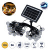 GloboStar® 79666 Διακοσμητική Γιρλάντα 14 Μέτρων με Controller 4 Προγραμμάτων Φωτισμού 30 LED 3W με Ενσωματωμένη Μπαταρία 600mAh – Φωτοβολταϊκό Πάνελ – Αισθητήρα Ημέρας-Νύχτας – Βάση Κήπου & Μαύρο Καλώδιο Αδιάβροχη IP44 Θερμό Λευκό 2700K L22 x W15.5 x H3c