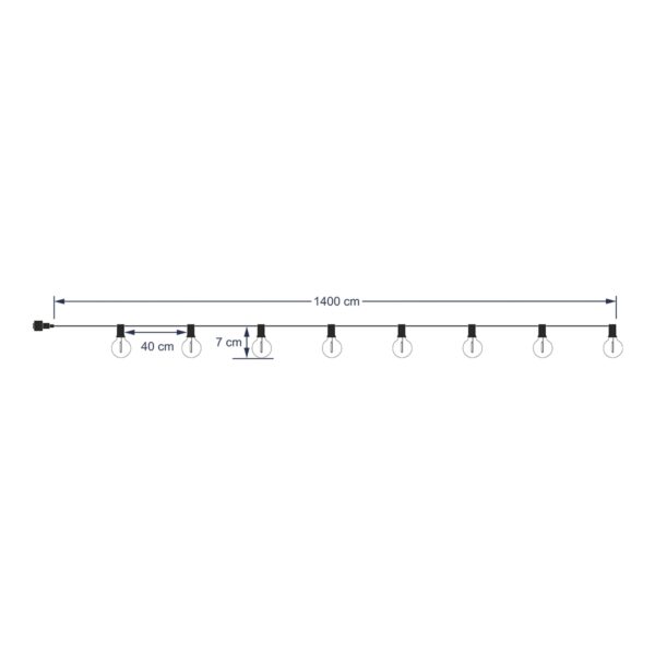 GloboStar® 79666 Διακοσμητική Γιρλάντα 14 Μέτρων με Controller 4 Προγραμμάτων Φωτισμού 30 LED 3W με Ενσωματωμένη Μπαταρία 600mAh – Φωτοβολταϊκό Πάνελ – Αισθητήρα Ημέρας-Νύχτας – Βάση Κήπου & Μαύρο Καλώδιο Αδιάβροχη IP44 Θερμό Λευκό 2700K L22 x W15.5 x H3c