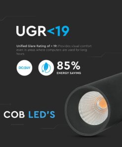 LED Μαγνητικό Κρεμαστό Φωτιστικό Ράγας 15W V-TAC Μαύρο CRI 90 24V 36° Φυσικό 4000K – 7969