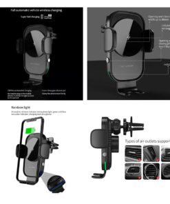 GloboStar® 79696 Μαγνητική Βάση Κινητού Αυτοκινήτου Smart Chip Max 15W USB σε USB Type-C με Κλιπ στον Αεραγωγό – Ασύρματη Φόρτιση και Υποστήριξη προσαρμογής για Διαφορετικά Κινητά Τηλέφωνα MagSafe QuickCharge 3.0