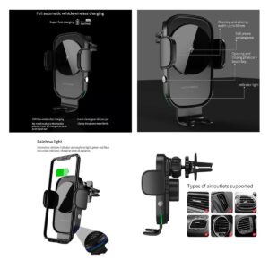 GloboStar® 79696 Μαγνητική Βάση Κινητού Αυτοκινήτου Smart Chip Max 15W USB σε USB Type-C με Κλιπ στον Αεραγωγό – Ασύρματη Φόρτιση και Υποστήριξη προσαρμογής για Διαφορετικά Κινητά Τηλέφωνα MagSafe QuickCharge 3.0