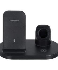 GloboStar® 79698 Επιτραπέζια Σταθερή Βάση Ασύρματης Φόρτισης Fast Charging για Κινητά – Earphones – Smart Watches 3 Καναλιών – 1 Channel 15W Max (Phone) – 2 Channel 3W (Airpod) – 3 Channel 2W (Watch)