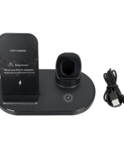 GloboStar® 79698 Επιτραπέζια Σταθερή Βάση Ασύρματης Φόρτισης Fast Charging για Κινητά – Earphones – Smart Watches 3 Καναλιών – 1 Channel 15W Max (Phone) – 2 Channel 3W (Airpod) – 3 Channel 2W (Watch)