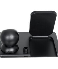 GloboStar® 79699 Επιτραπέζια Σταθερή Βάση Ασύρματης Φόρτισης Fast Charging για Κινητά – Earphones – Smart Watches – Pencil 4 Καναλιών – 1 Channel 15W Max (Phone) – 2 Channel 3W (Airpod) – 3 Channel 2W (Watch) – 4 Channel 2W (Pencil)