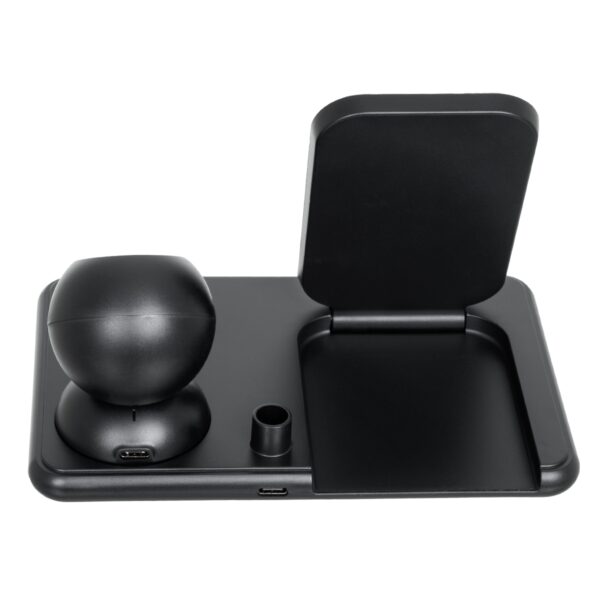 GloboStar® 79699 Επιτραπέζια Σταθερή Βάση Ασύρματης Φόρτισης Fast Charging για Κινητά – Earphones – Smart Watches – Pencil 4 Καναλιών – 1 Channel 15W Max (Phone) – 2 Channel 3W (Airpod) – 3 Channel 2W (Watch) – 4 Channel 2W (Pencil)