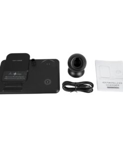 GloboStar® 79699 Επιτραπέζια Σταθερή Βάση Ασύρματης Φόρτισης Fast Charging για Κινητά – Earphones – Smart Watches – Pencil 4 Καναλιών – 1 Channel 15W Max (Phone) – 2 Channel 3W (Airpod) – 3 Channel 2W (Watch) – 4 Channel 2W (Pencil)