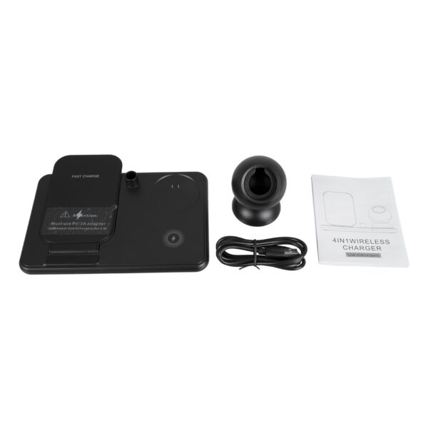 GloboStar® 79699 Επιτραπέζια Σταθερή Βάση Ασύρματης Φόρτισης Fast Charging για Κινητά – Earphones – Smart Watches – Pencil 4 Καναλιών – 1 Channel 15W Max (Phone) – 2 Channel 3W (Airpod) – 3 Channel 2W (Watch) – 4 Channel 2W (Pencil)