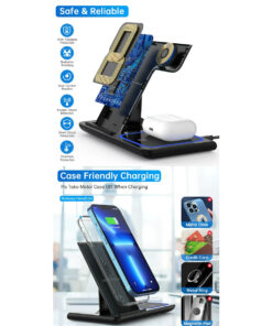 GloboStar® 79706 Επιτραπέζια Σταθερή Βάση Ασύρματης Φόρτισης Fast Charging για Κινητά – Earphones – Smart Watches 15W Max – Λευκό