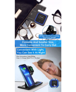 GloboStar® 79706 Επιτραπέζια Σταθερή Βάση Ασύρματης Φόρτισης Fast Charging για Κινητά – Earphones – Smart Watches 15W Max – Λευκό