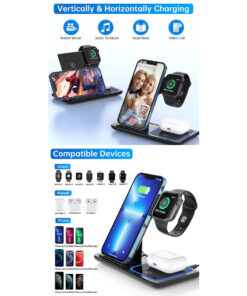 GloboStar® 79706 Επιτραπέζια Σταθερή Βάση Ασύρματης Φόρτισης Fast Charging για Κινητά – Earphones – Smart Watches 15W Max – Λευκό