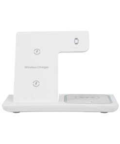 GloboStar® 79706 Επιτραπέζια Σταθερή Βάση Ασύρματης Φόρτισης Fast Charging για Κινητά – Earphones – Smart Watches 15W Max – Λευκό