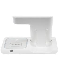 GloboStar® 79706 Επιτραπέζια Σταθερή Βάση Ασύρματης Φόρτισης Fast Charging για Κινητά – Earphones – Smart Watches 15W Max – Λευκό