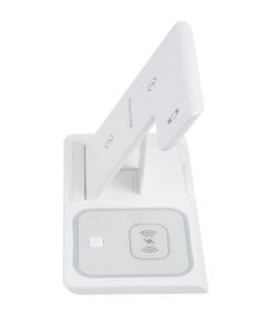 GloboStar® 79706 Επιτραπέζια Σταθερή Βάση Ασύρματης Φόρτισης Fast Charging για Κινητά – Earphones – Smart Watches 15W Max – Λευκό