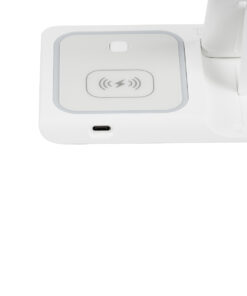 GloboStar® 79706 Επιτραπέζια Σταθερή Βάση Ασύρματης Φόρτισης Fast Charging για Κινητά – Earphones – Smart Watches 15W Max – Λευκό