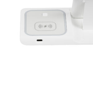 GloboStar® 79706 Επιτραπέζια Σταθερή Βάση Ασύρματης Φόρτισης Fast Charging για Κινητά – Earphones – Smart Watches 15W Max – Λευκό