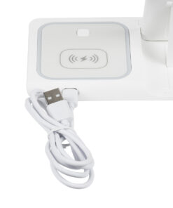 GloboStar® 79706 Επιτραπέζια Σταθερή Βάση Ασύρματης Φόρτισης Fast Charging για Κινητά – Earphones – Smart Watches 15W Max – Λευκό