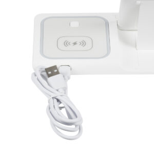 GloboStar® 79706 Επιτραπέζια Σταθερή Βάση Ασύρματης Φόρτισης Fast Charging για Κινητά – Earphones – Smart Watches 15W Max – Λευκό