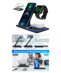 GloboStar® 79706 Επιτραπέζια Σταθερή Βάση Ασύρματης Φόρτισης Fast Charging για Κινητά – Earphones – Smart Watches 15W Max – Λευκό