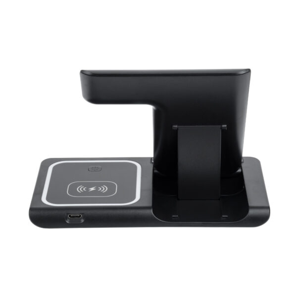 GloboStar® 79707 Επιτραπέζια Σταθερή Βάση Ασύρματης Φόρτισης Fast Charging για Κινητά – Earphones – Smart Watches 15W Max – Μαύρο