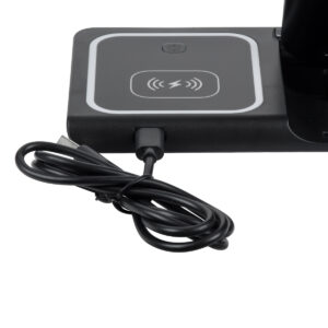 GloboStar® 79707 Επιτραπέζια Σταθερή Βάση Ασύρματης Φόρτισης Fast Charging για Κινητά – Earphones – Smart Watches 15W Max – Μαύρο